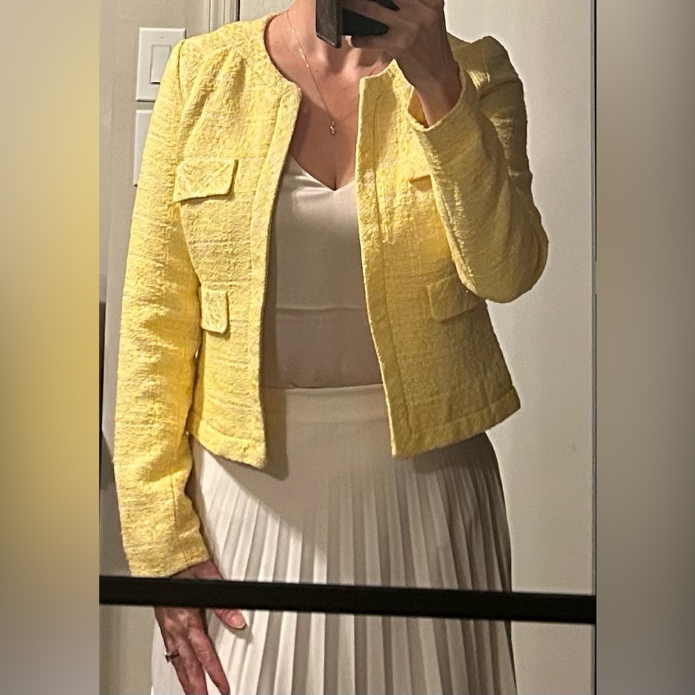Cynthia Rowley Yellow Tweed “Sunburst” Blazer